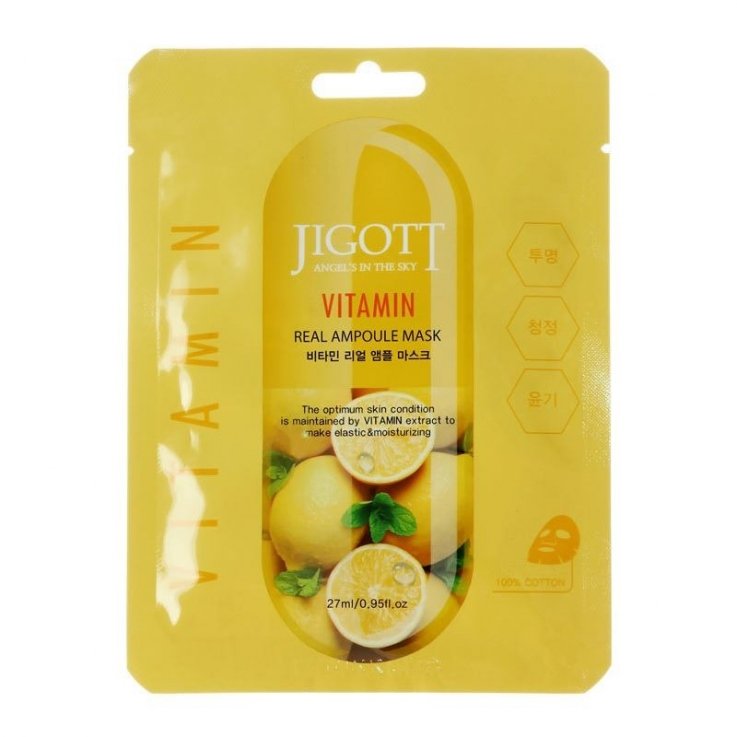 Маска тканевая для лица Jigott Vitamin Real Ampoule Mask с витаминами