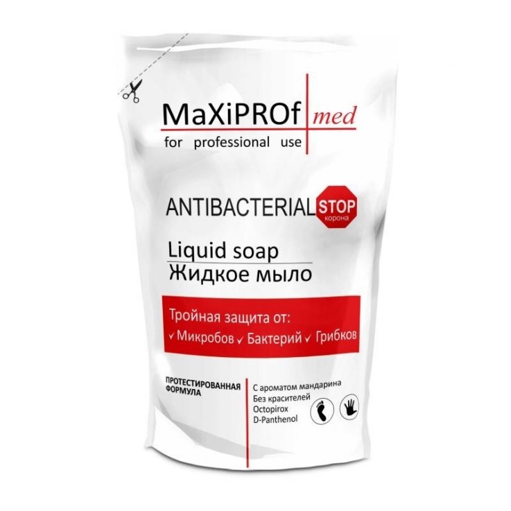 Антибактериальное жидкое мыло MaXiPROf С ароматом мандарина 500мл дой-пак