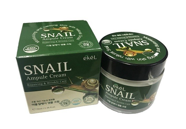 Ампульный крем для лица Ekel Snail Ampule Cream с муцином улитки