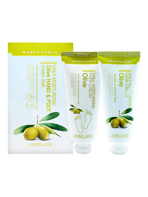 Набір LEBELAGE кремів для рук та ніг Daily Moisturizing Olive зволожуючих 100мл х 2 шт.