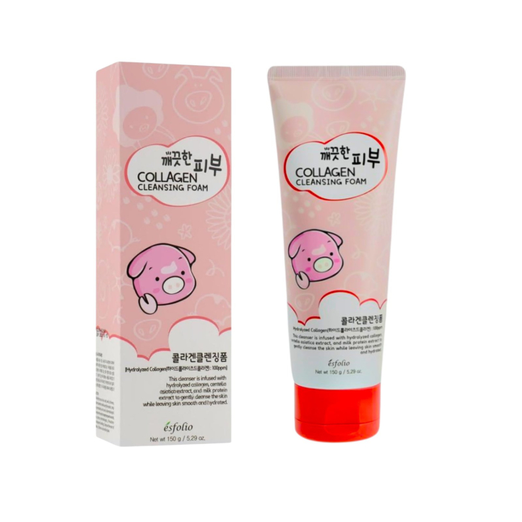 Пенка для умывания лица Esfolio Pure Skin Collagen Cleansing Foam Коллаген