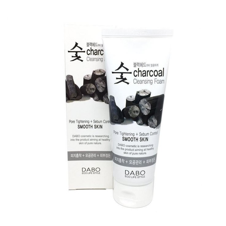 Пінка для вмивання обличчя Dabo Charcoal Cleansing Foam Smooth Skin з вирівнюючим екстрактом вугілля
