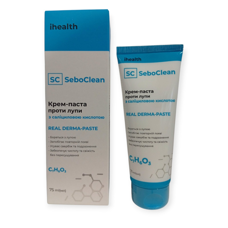 Крем-паста ihealth Rilley Derma-Paste для волос и кожи головы SeboClean против перхоти с салициловой кислотой 75мл