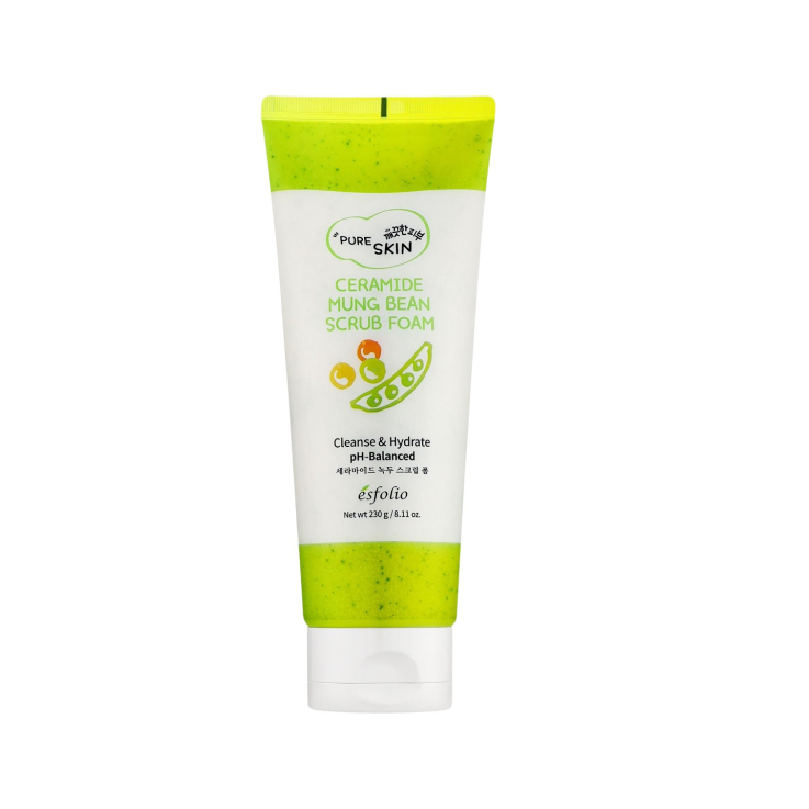 Пенка-скраб для умывания Esfolio Pure Skin с экстрактом бобов мунг и керамидами 230мл