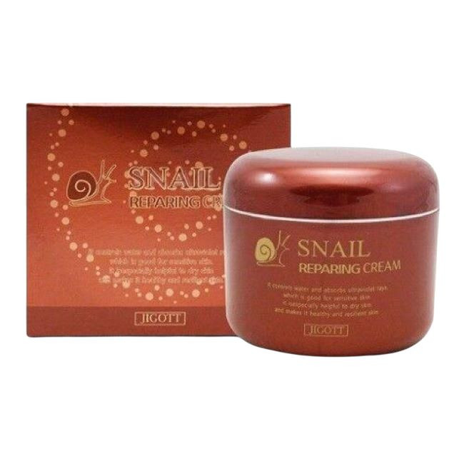 Крем JIGOTT для обличчя SNAIL REPARING відновлюючий з муцином равлика 100мл