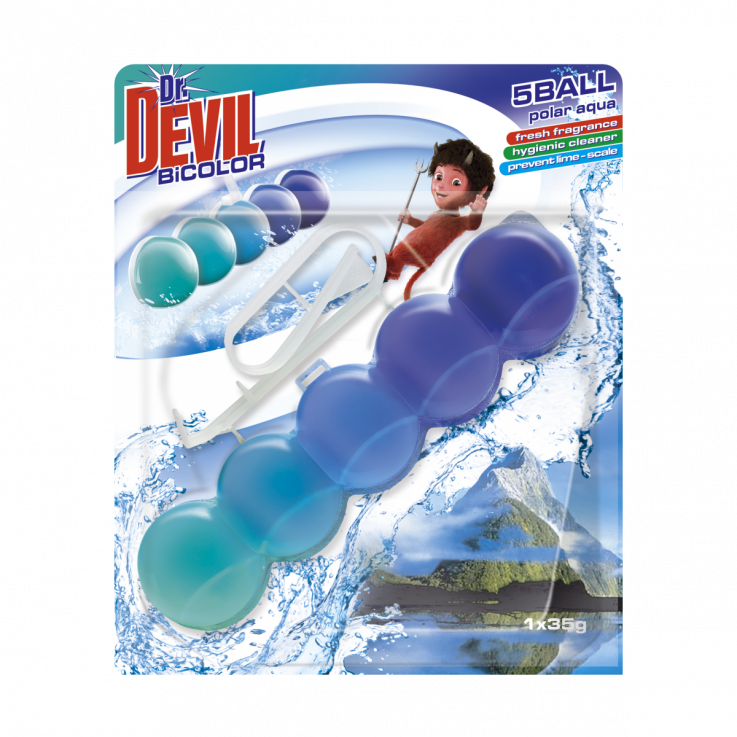 Туалетні кульки Dr.DEVIL WC Bi Color 5 Ball Aqua (Полярна Вода) 1*35гр