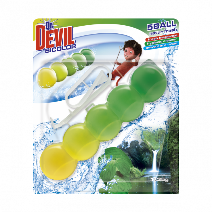 Туалетные шарики Dr.DEVIL WC Bi Color 5 Ball Natur Природная Свежесть