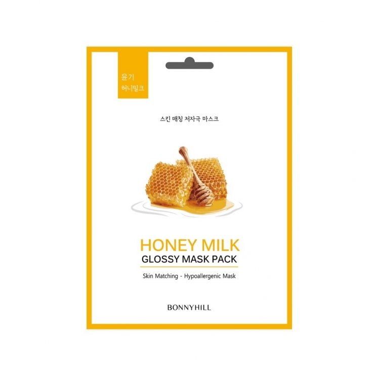 Тканевая маска с медом и молоком Bonnyhill Honey Milk Mask Pack