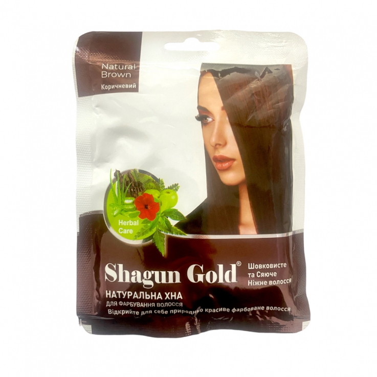 Натуральна Індійська Хна для волосся SHAGUN GOLD Brown коричнева