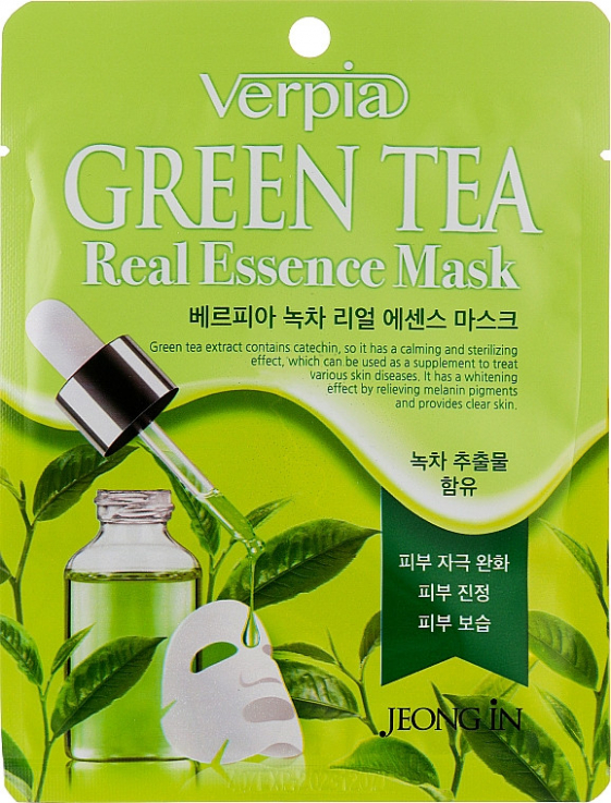 Маска тканевая для лица Juno Verpia Green Tea с экстрактом зеленого чая 20мл