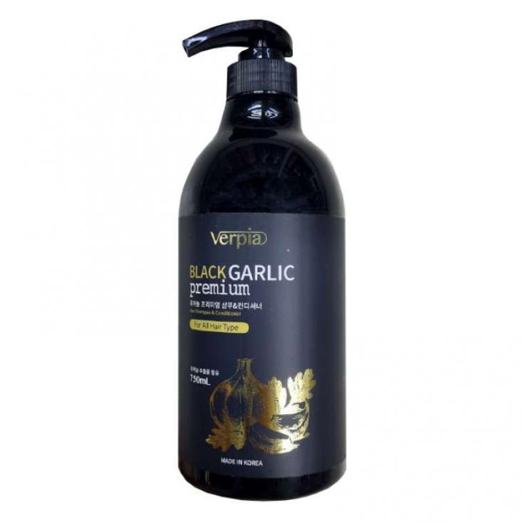 Шампунь-кондиционер Juno Verpia Premium для волос Black Garlic с экстрактом черного чеснока 750мл