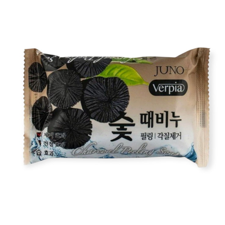 Мило-пилинг Juno косметический Charcoal с экстрактом угля 150г