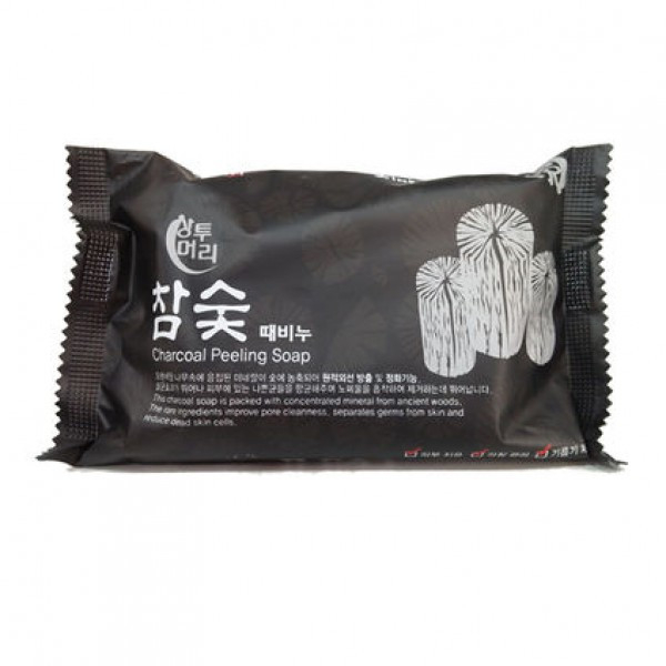 Мило-пилинг Juno косметический Charcoal с экстрактом угля 150г