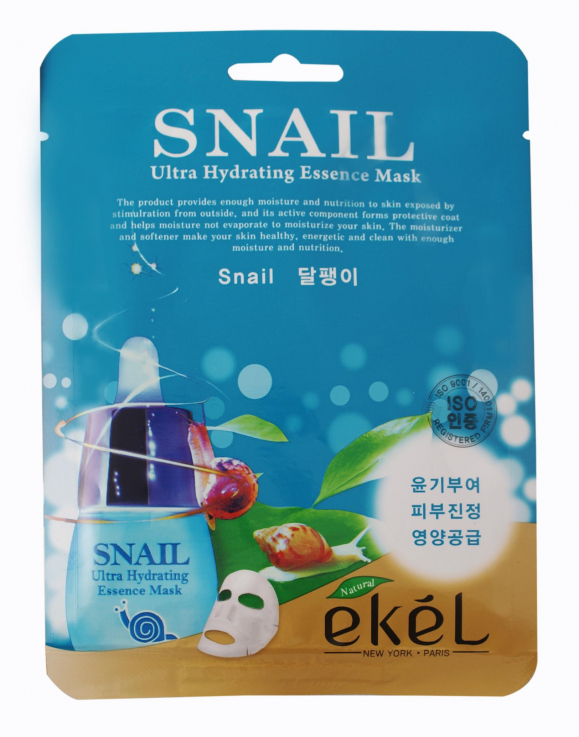 Маска тканевая Ekel для лица с экстрактом муцина улитка 25мл
