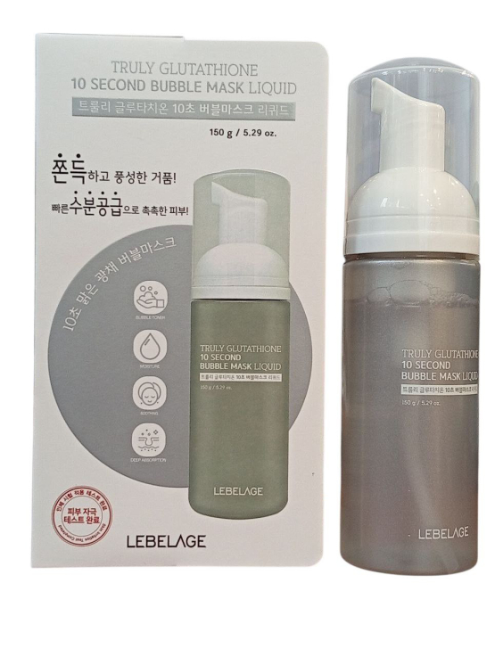 Пенистая маска LEBELAGE  для лица TRULY GLUTATHIONE 10 SECOND BUBBLE MASK LIQUID 150 г