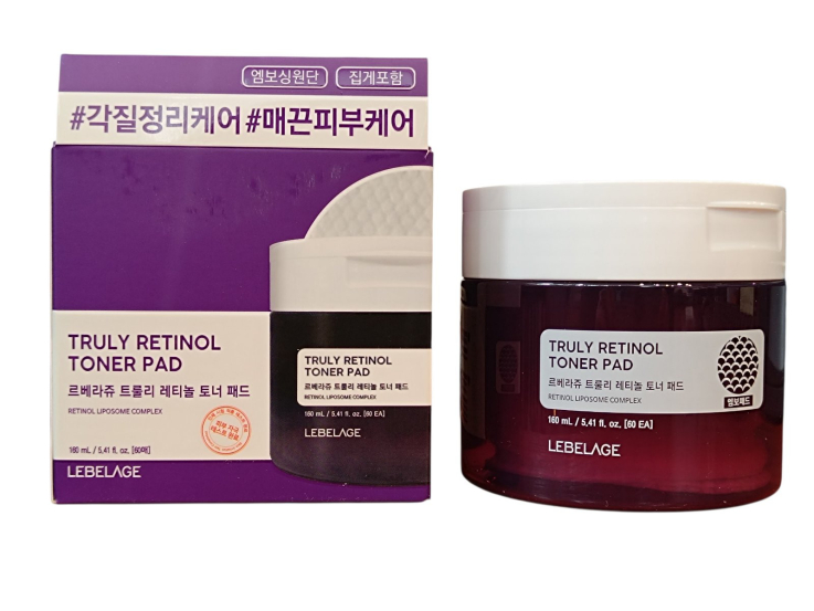 Тонер пады LEBELAGE для лица TRULY RETINOL TONER PAD 160 мл