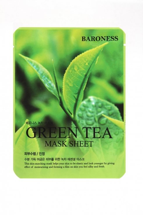 Тканинна маска з екстрактом зеленого чаю Baroness Green Tea Mask Sheet