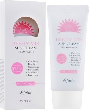 Cолнцезащитный крем Esfolio Berry Mix Sun Cream SPF50 с экстрактами ягод, 50г