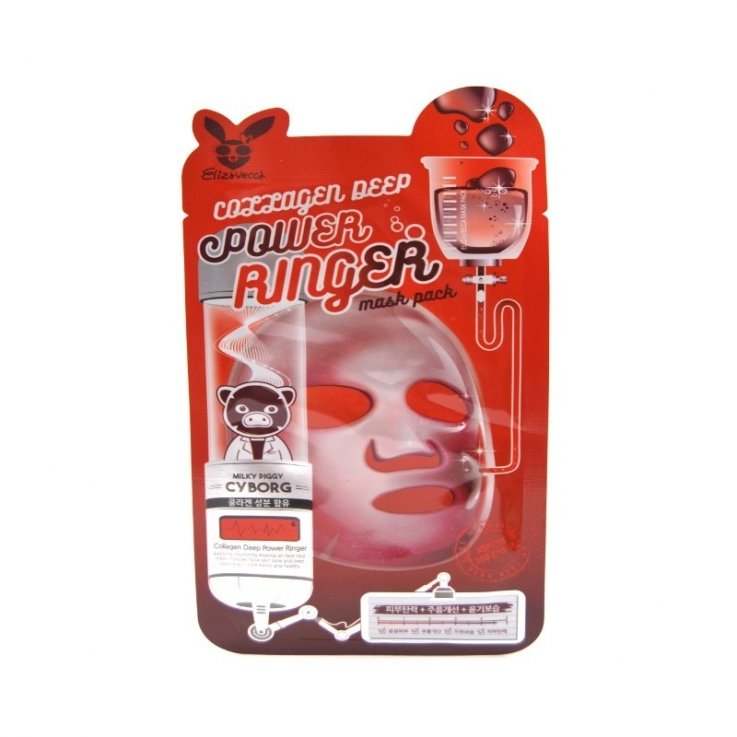 Маска тканевая для лица Elizavecca Power Ringer Collagen Deep с коллагеном