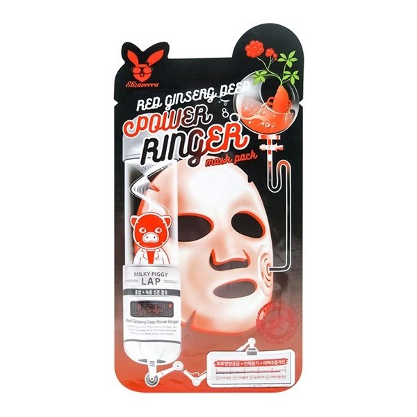 Тканинна маска для обличчя Elizavecca Power Ringer Red Ginseng Deep з екстрактом червоного женьшеню