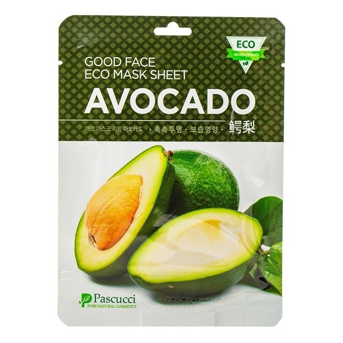 Маска тканевая для лица Amicell Pascucci Good Face Eco Avocado с экстрактом авокадо