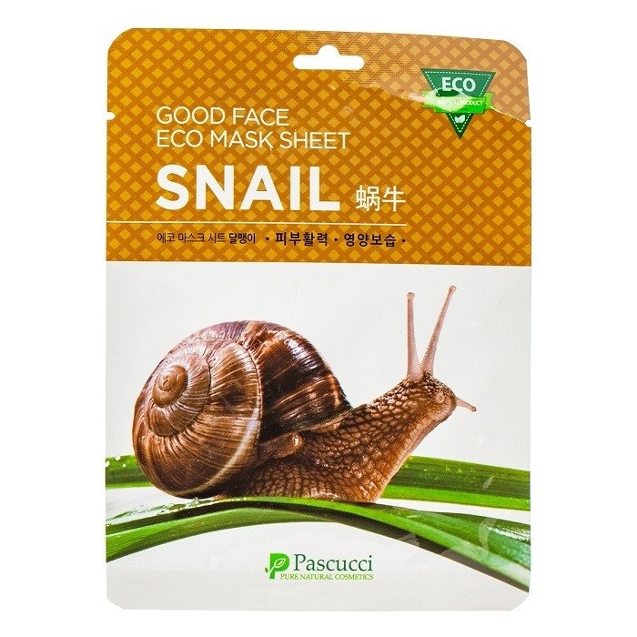 Маска тканинна для обличчя Amicell Pascucci Good Face Eco Snail з екстрактом равликового муцину