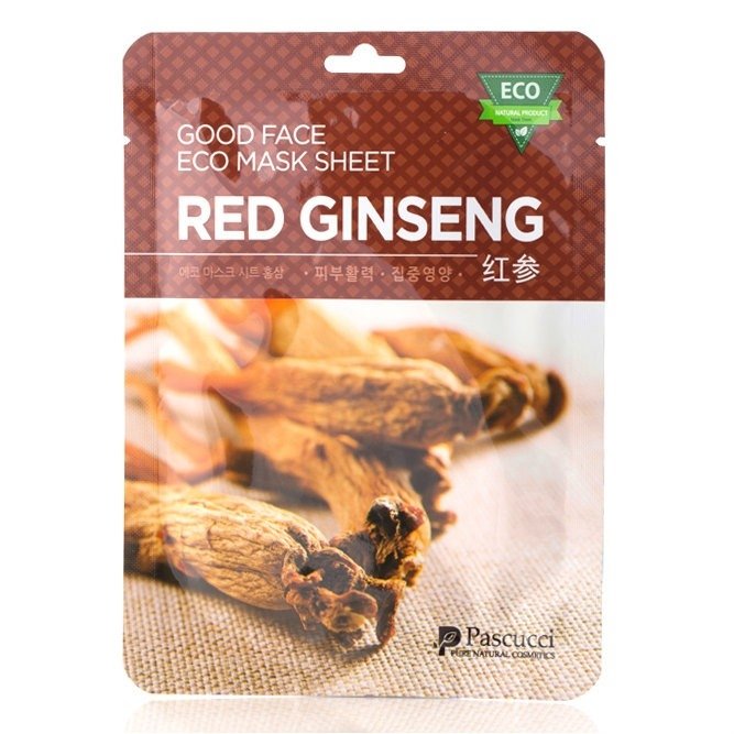 Маска тканевая для лица Amicell Pascucci Good Face Eco Red Ginseng с экстрактом красного женьшеня