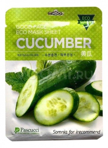 Маска тканевая для лица Amicell Pascucci Good Face Eco Cucumber с экстрактом огурца
