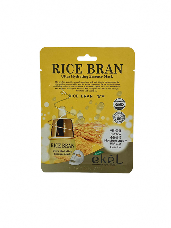 Тканинна маска для обличчя Ekel RICE BRAN з екстрактом рисових висівок