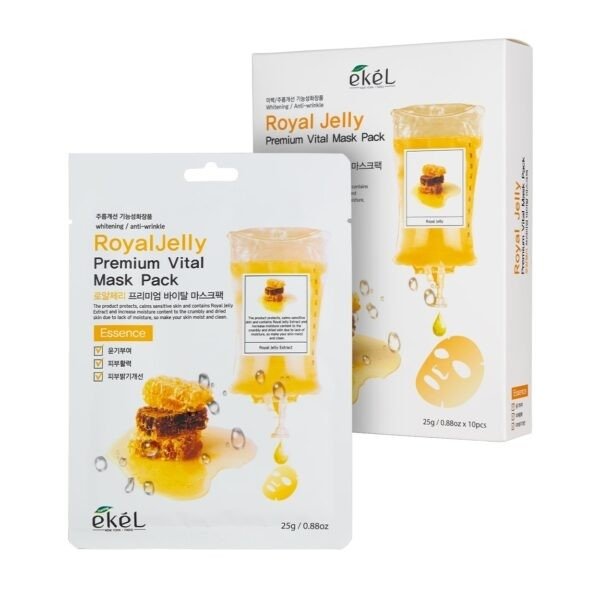 Маска тканевая для лица Ekel Premium Vital с экстрактом пчелиного маточного молочка