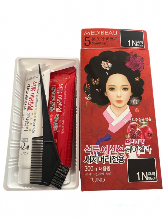 Краска для волос Juno Pomegranate Essential Hair Color (Marlin Hair) 1N Чорный