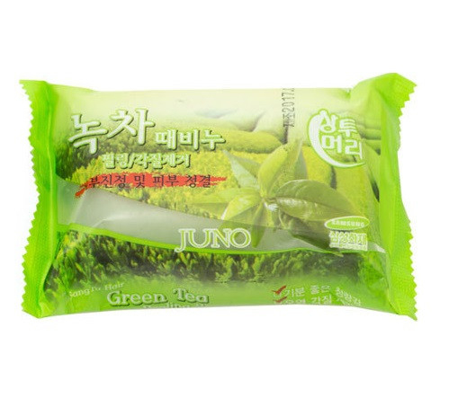 Мыло-пилинг косметическое Juno Green Tea с экстрактом зеленого чая