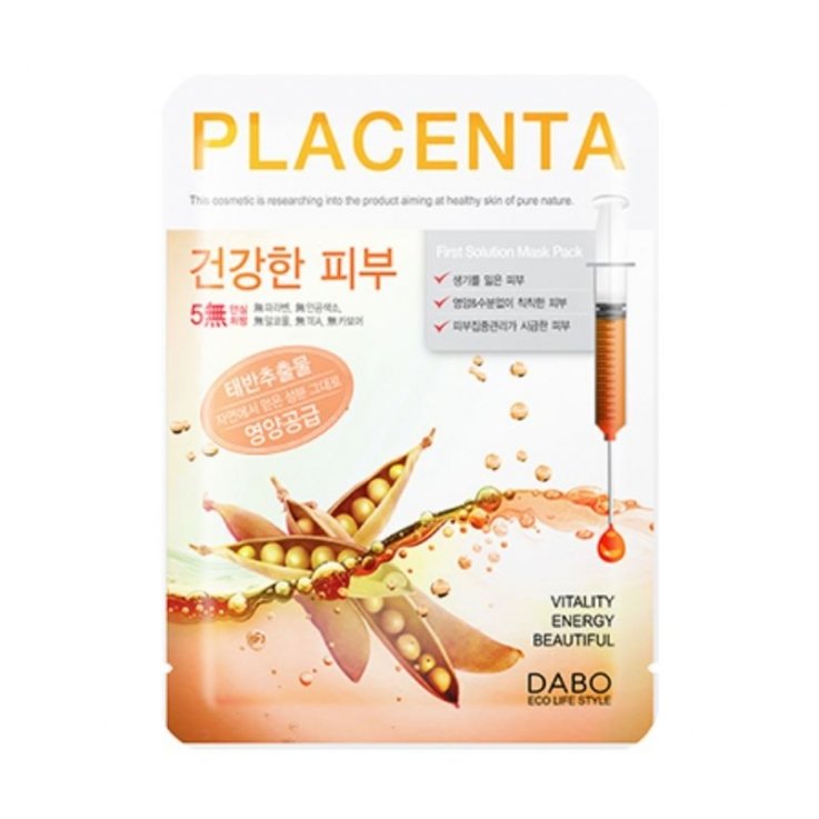 Маска тканевая для лица Dabo First Solution Mask Pack Placenta с экстрактом плаценты