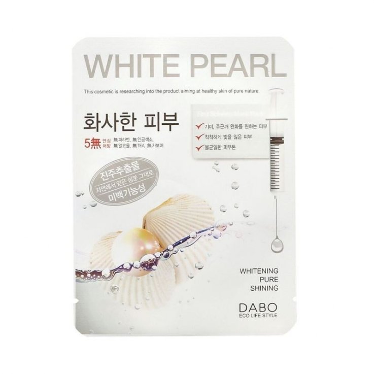 Тканинна маска для обличчя Dabo First Solution Mask Pack White Pearl з екстрактом білих перлин