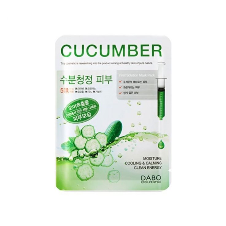 Маска тканевая для лица Dabo First Solution Mask Pack Cucumber с экстрактом огурца
