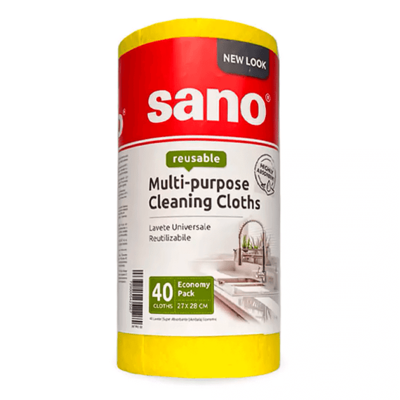 Тряпки SANO желтые в рулоне (40шт)