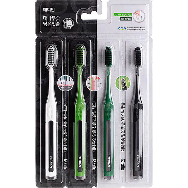 Median Набір зуб. щіток Bamboo Charcoal 4шт