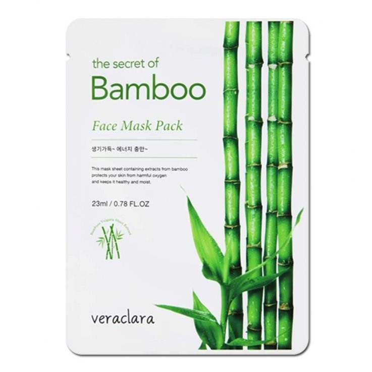 Тканинна маска для обличчя Veraclara bamboo face mask з бамбуковим екстрактом