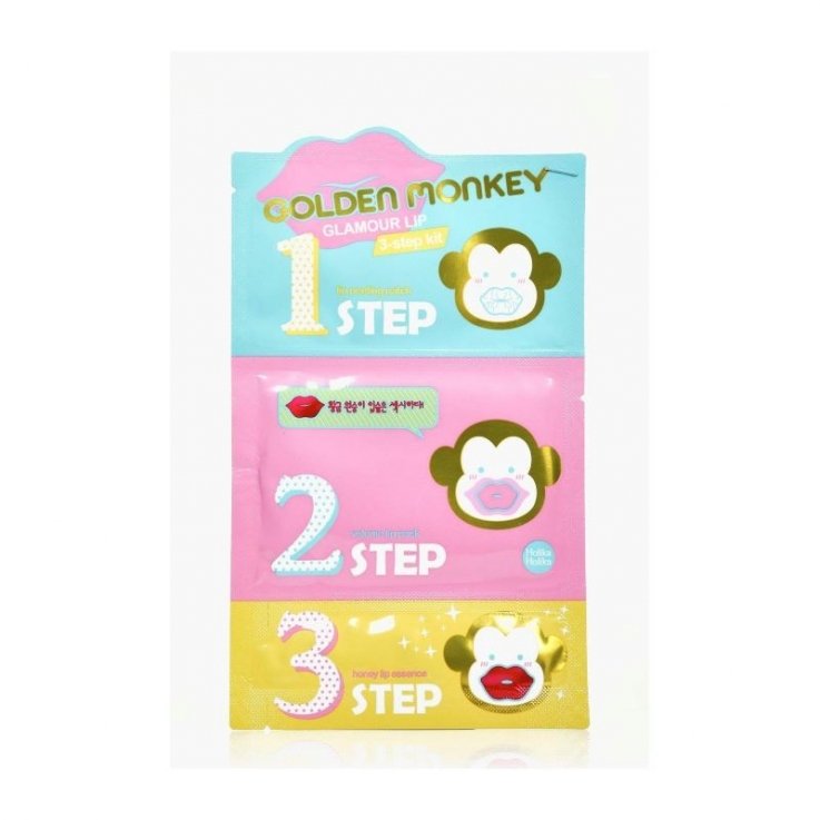 Набор патчей для губ Holika Holika Golden Monkey Glamour Lip 3-Step Kit