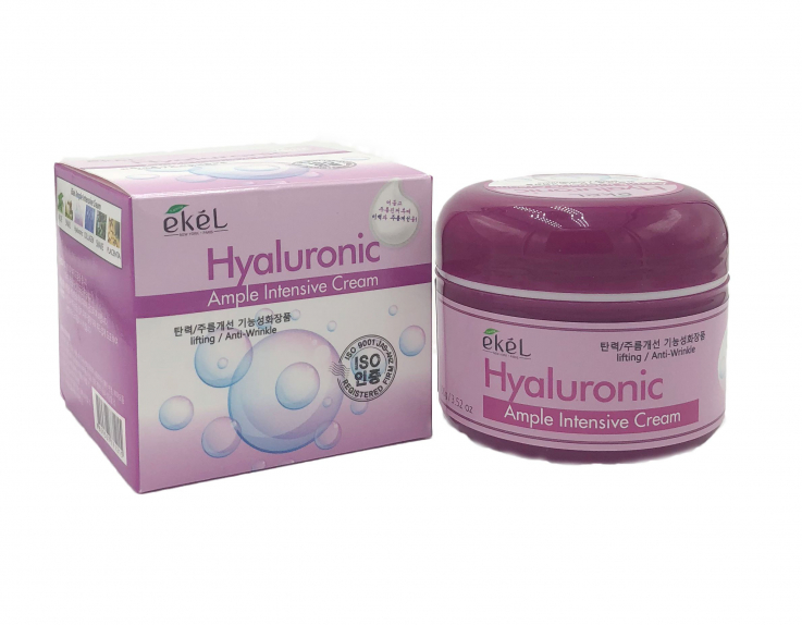 Крем Ekel для обличчяHyaluronic Acid Ample Intensive Cream з гіалуроновою кислотою