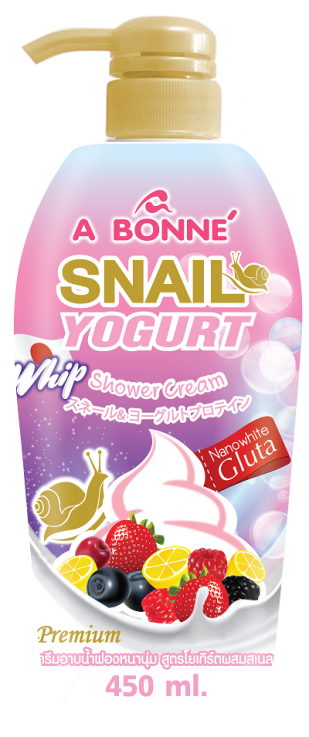 Крем для душу A BONNE Snail Yogurt Whip Shower Cream з протеїнами йогурту та екстрактом равлика