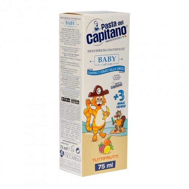 Зубна паста для дітей Pasta del Capitano BABY 3+ Тутті-Фрутті