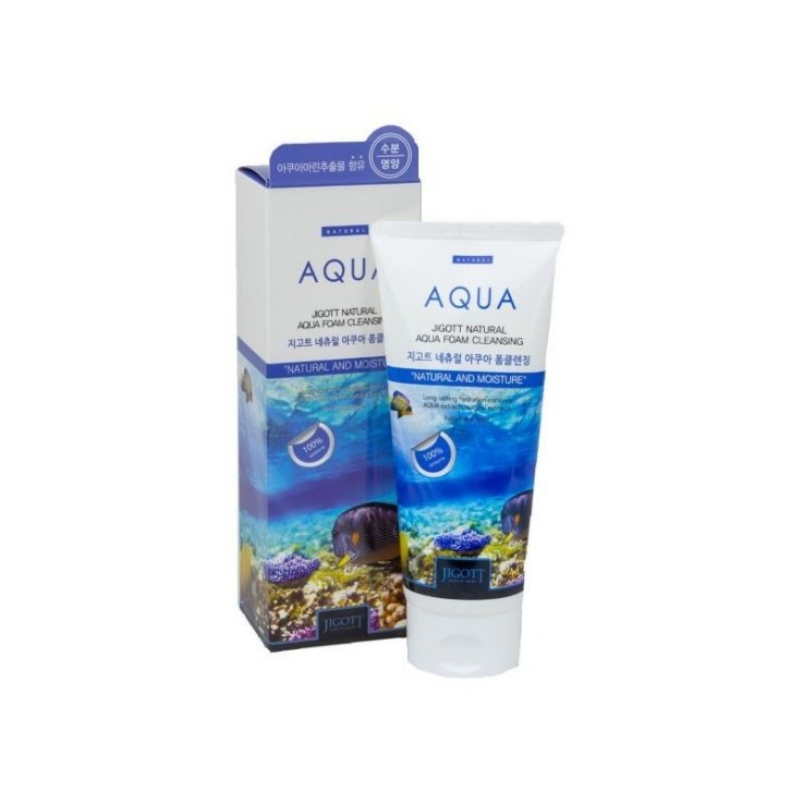 Пінка для вмивання обличчя Jigott Natural Aqua Foam Cleansing зволожуюча