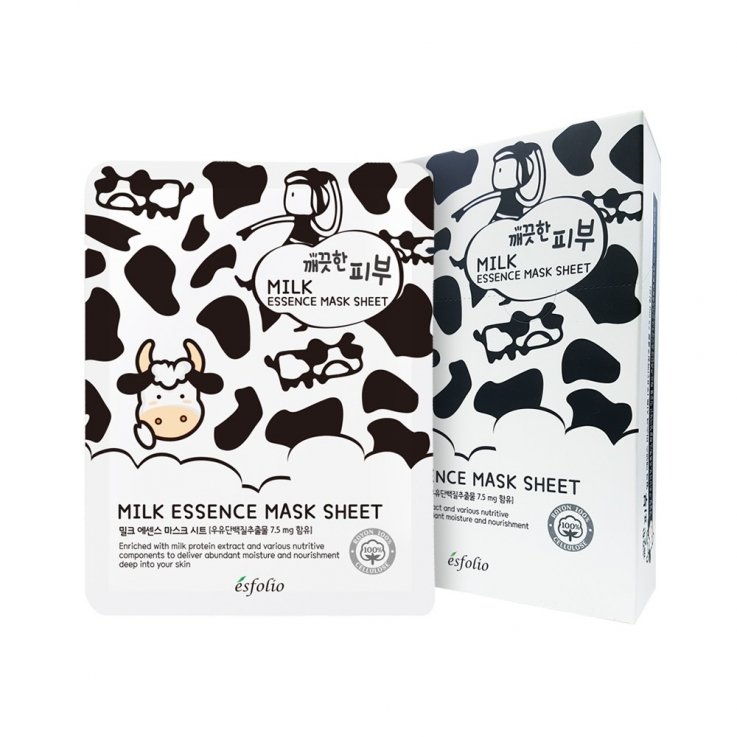 Маска тканинна для обличчя Esfolio Pure Skin Milk Essence Mask Sheet з протеїнами молока