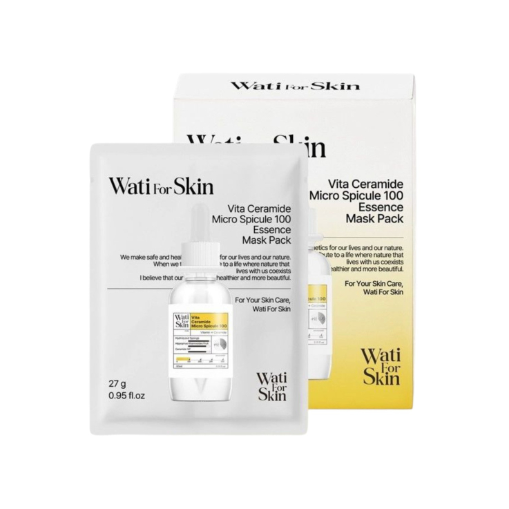 Маска WATI FOR SKIN тканинна для обличчя Vita Ceramide Micro Spicule 100 з есенцією керамідів 27г