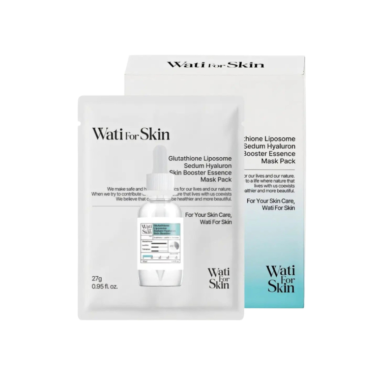 Маска WATI FOR SKIN тканинна для обличчя Glutathione Liposome Sedum Hyaluron з есенцією глутатіону та гіалурону 27г