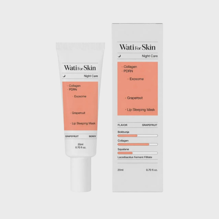 Маска нічна WATI FOR SKIN для губ Collagen PDRN Exosome Grapefruit Lip Sleeping Mask з колагеном та грейпфрутом для відновлення 20мл