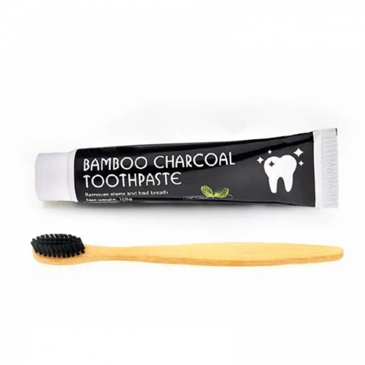 Зубна паста Charcoal Toothpaste with Brush з активованим вугіллям у комплекті зубна щітка