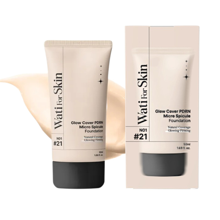 Крем WATI FOR SKIN для обличчя тонуючий Glow Cover PDRN Micro Spicule Foundation сяючий 50мл