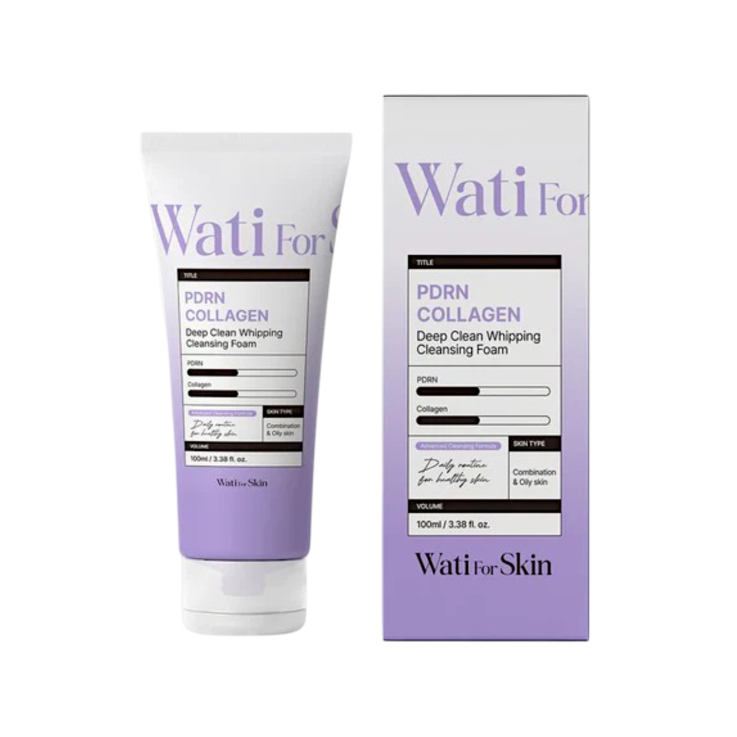 Пенка WATI FOR SKIN для умывания PDRN Collagen Deep Clean Whipping Cleansing Foam с коллагеном укрепляющая 100мл